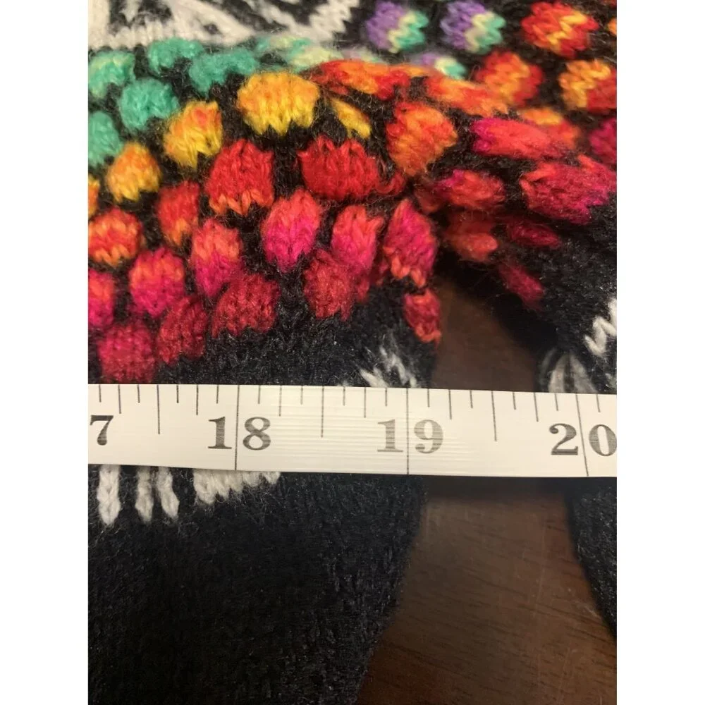 Alpaca‎ Hooded Multicolored Lightweight Sweater Size S